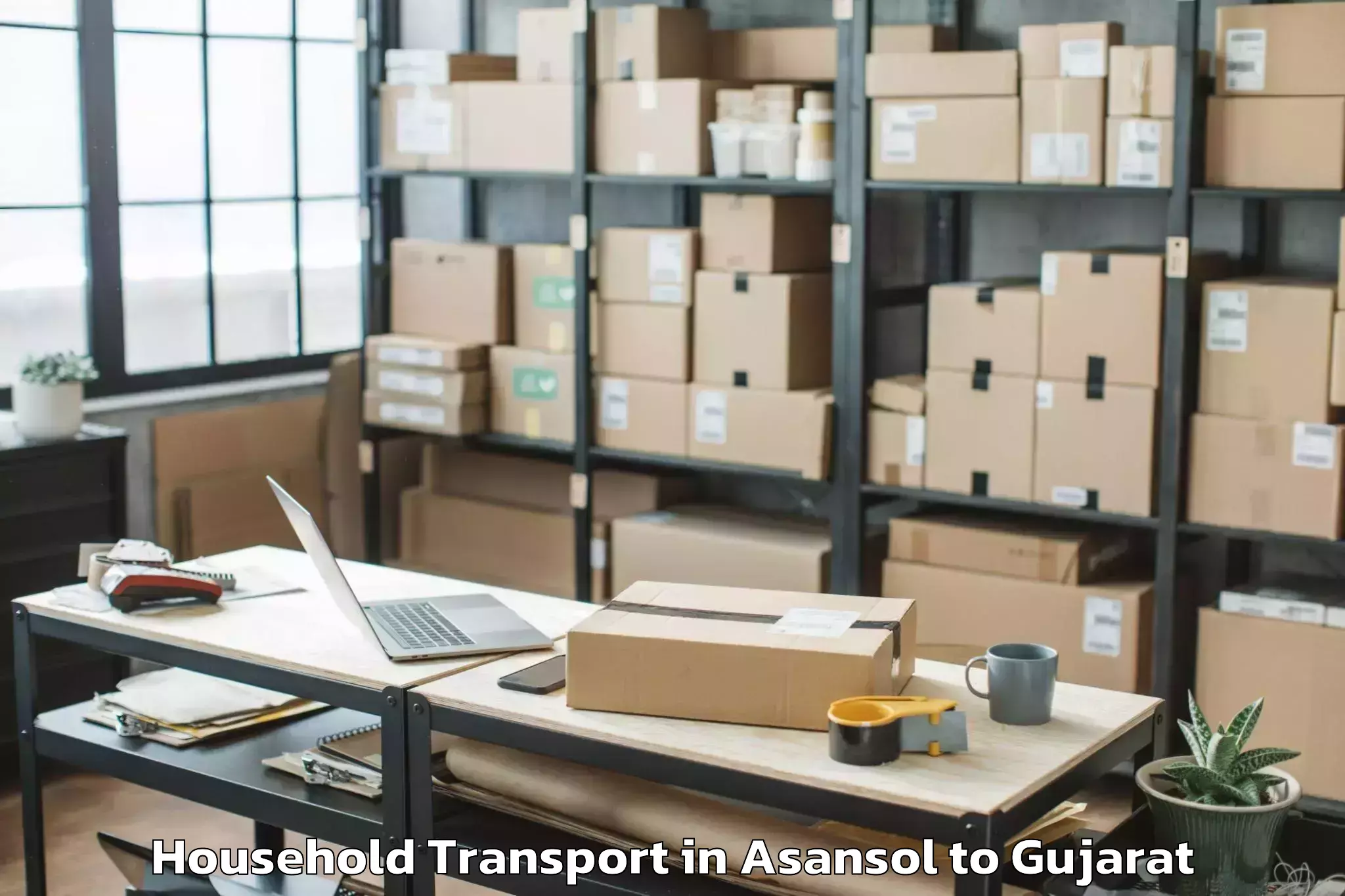 Asansol to Wankaner Household Transport Booking